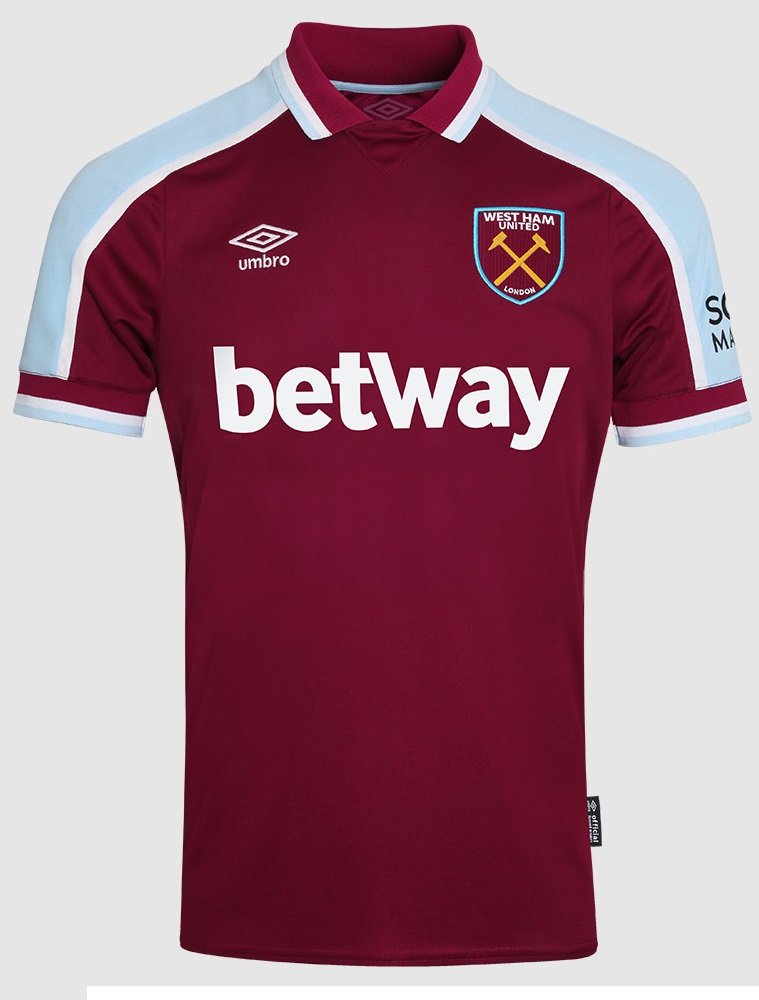 Camisa I West Ham 2021 2022 Umbro oficial